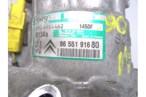9655191680  COMPRESOR AIRE ACONDICIONADO PEUGEOT 307 (S1)(04.2001) XS 2005 9655191680 211212 PEUGEOT - 1