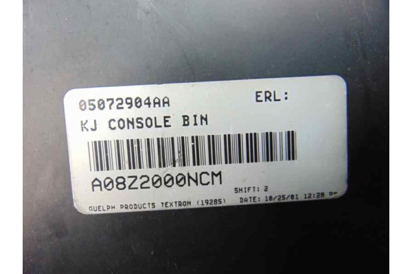 Apoyabrazos central, Jeep Cherokee (Kj) 2.5 CRD Básico 2002, 05072904AA