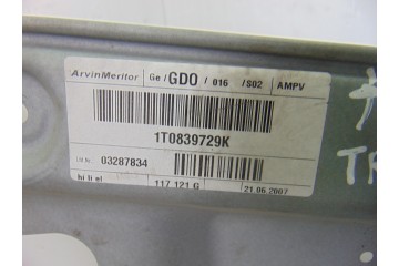 Elevalunas trasero izquierdo, Volkswagen Touran (1T2) Advance 2007
