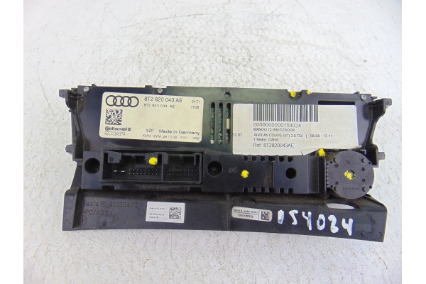 Mando climatizador, Audi A5 Coupe (8T) 2.0 Tdi 2009, 8T2820043AE