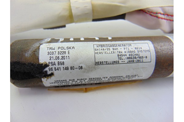 Airbag cortina delantero derecho, Citroen C4 Picasso Exclusive 2011, 9654114980