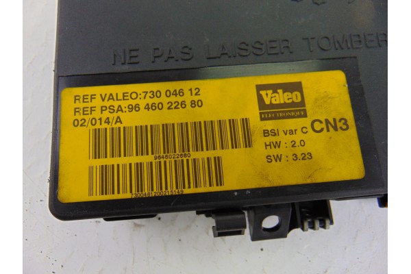 Caja reles / fusibles, Citroen Xsara Berlina 1.9 D Sx 2002, 9646022680