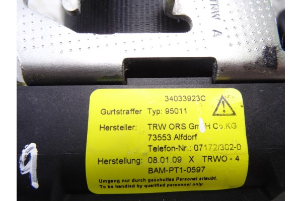 Cinturon seguridad trasero izquierdo, Volvo XC60 Kinetic AWD 2009, 34033923C