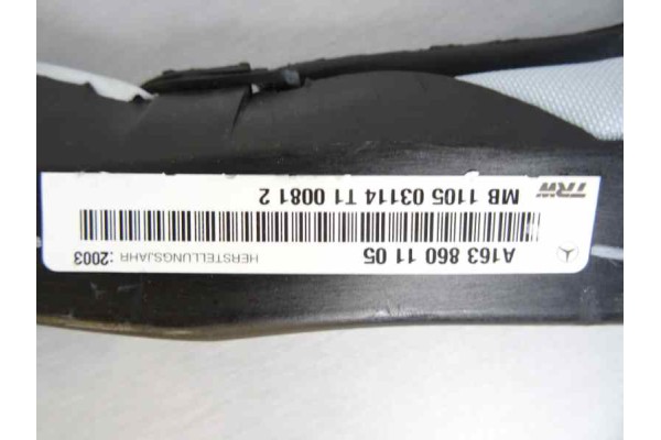 Airbag cortina delantero izquierdo, Mercedes-benz Clase Ml (Bm 163) 270 Cdi (163.113) 2003, A1638601105