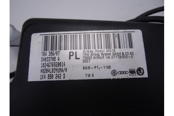 Airbag lateral derecho, Seat Leon (1P1) Comfort Limited 2007, 1K4880242D