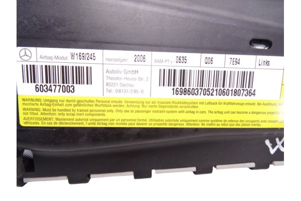 Airbag lateral izquierdo, Mercedes-benz Clase a (Bm 169) A 180 Cdi (169.007) 2006, 1698603705