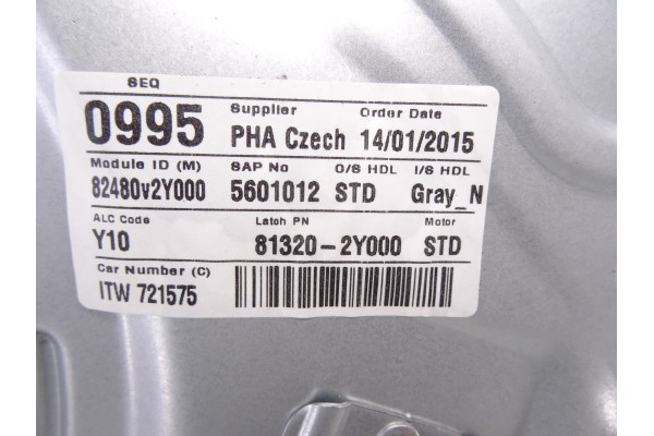 Elevalunas delantero derecho, Hyundai IX35 (El/lm) Style 2WD 2015, 813202Y000
