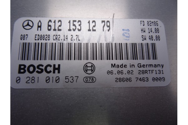 Centralita motor uce, Mercedes-benz Clase e (Bm 210) Berlina 270 Cdi (210.016) 2000, A6121531279
