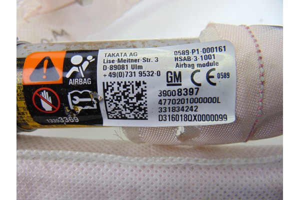 Airbag cortina delantero izquierdo, Opel Astra K Berlina 5P Dynamic Start/Stop 2016, 39008397