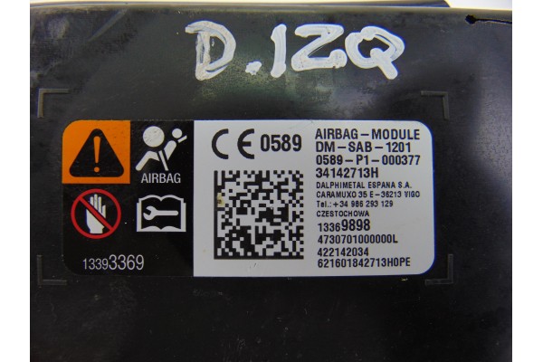 Airbag lateral izquierdo, Opel Astra K Berlina 5P Dynamic Start/Stop 2016, 13369898