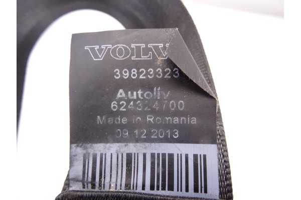 Cinturon seguridad trasero derecho, Volvo V60 Familiar Summum 2014, 39823323