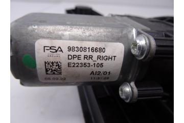 Elevalunas trasero derecho, Peugeot 308 (P5) Active Pack 2022, 9830816680