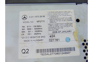 Sistema audio / radio cd, Mercedes-benz Clase e (Bm 211) Berlina E 220 Cdi (211.008) 2006, A2118702889