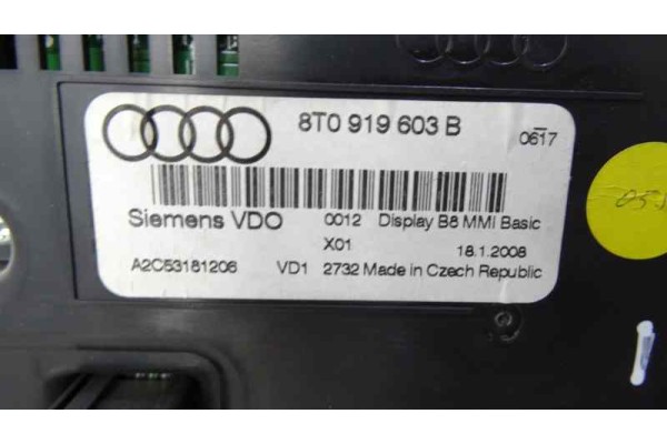 Pantalla multifuncion, Audi A4 Berlina (8K2) S line Sportpaket / plus 2008, 8T0919603B