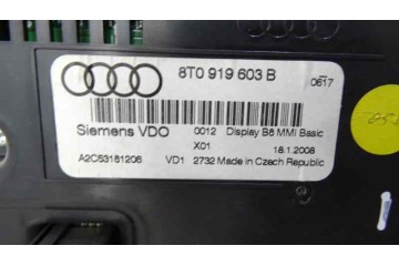Pantalla multifuncion, Audi A4 Berlina (8K2) S line Sportpaket / plus 2008, 8T0919603B