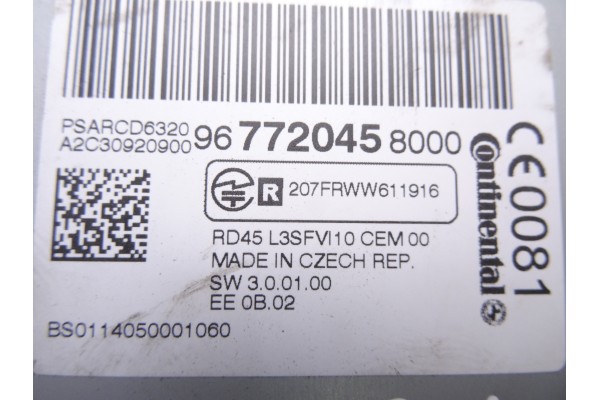 Sistema audio / radio cd, Peugeot 308 Access 2014, 9677204580