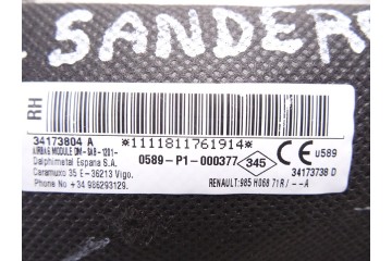 Airbag lateral derecho, Dacia Sandero Ii Basis 2018, 34173804A