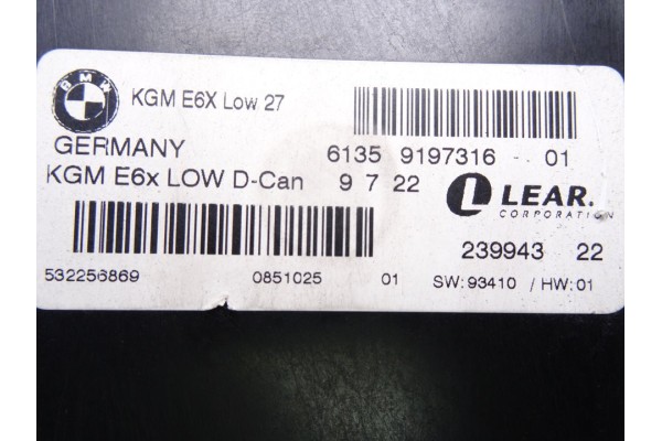 Módulo electrónico, Bmw Serie 5 Berlina (E60) 530d 2009, 9197316