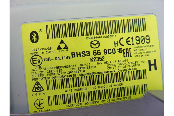 Módulo electrónico, Mazda 3 Berlina / Sedán (Bm/bn) Luxury 2014, K2352