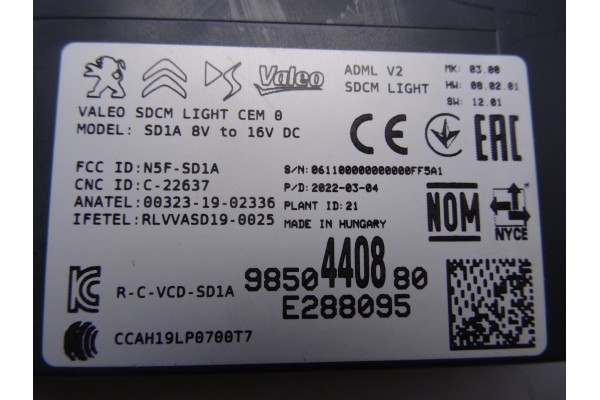 Módulo electrónico, Peugeot 308 (P5) Active Pack 2022, 9850440880