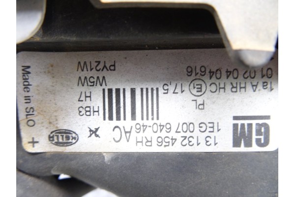 Faro derecho, Opel Astra G Berlina Club 2003, 13132456