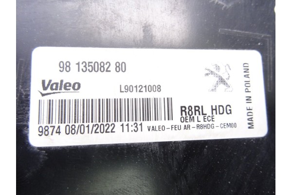 Piloto trasero izquierdo interior, Peugeot 508 Allure Pack 2022, 9813508280