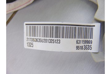 Airbag cortina delantero derecho, Chevrolet Aveo Hatchback Lt 2012, 95183635