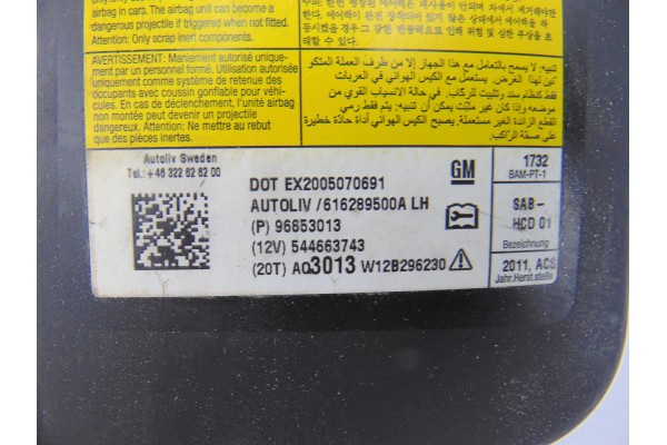 Airbag lateral izquierdo, Chevrolet Aveo Hatchback Lt 2012, 96853013