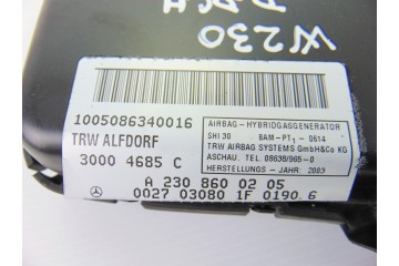 Airbag lateral delantero derecho, Mercedes-benz Sl (Bm 230) Roadster 500 (230.475) 2003, A2308600205