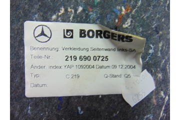 Guarnecido porton trasero, Mercedes-benz Cls (Bm 219) 350 Cgi (219.357) 2006, 2196900725