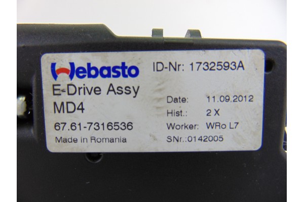 Motor techo electrico, Bmw Serie 3 Berlina (F30) 328i 2012, 7316536