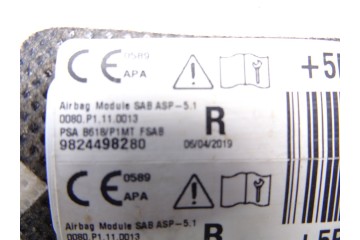 Airbag lateral derecho, Citroen C3 Aircross Feel 2019, 9824498280