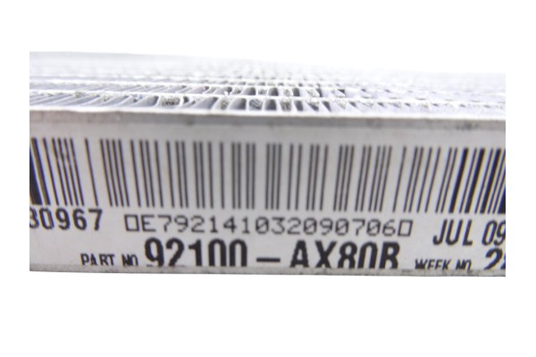 Condensador / radiador aire acondicionado, Nissan Micra (K12E) Plus (D) 2009, 92100AX80B