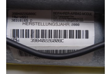 Airbag delantero derecho, Bmw Serie X5 (E53) 3.0i 2000, 30316165D