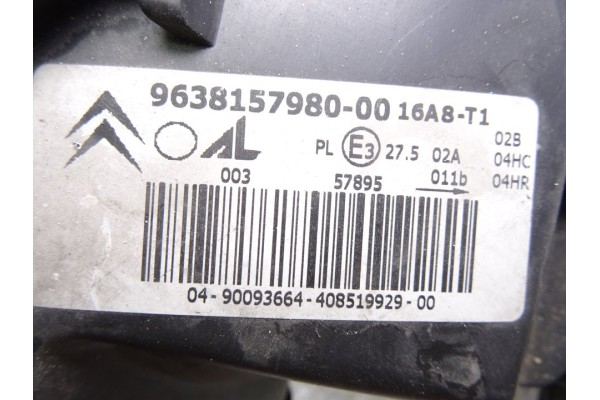 Faro izquierdo, Citroen Xsara Berlina 2.0 HDi Exclusive (80kW) 2002, 9638157980