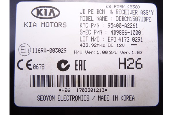 Módulo electrónico, Kia Ceed (Jd) Business 2017, 95400A2261