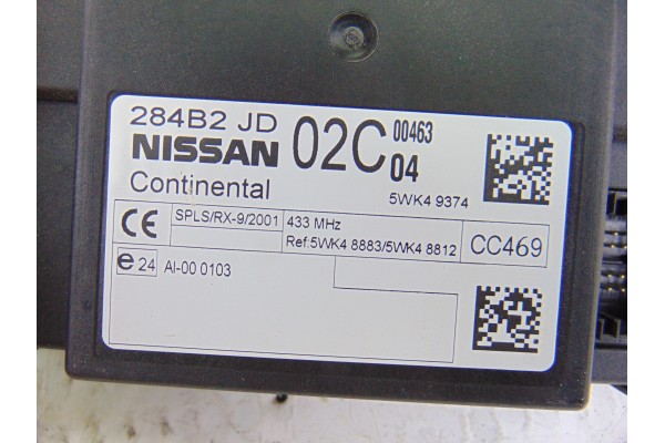 Módulo electrónico, Nissan Qashqai (J10) Acenta 2010, 284B2JD02C