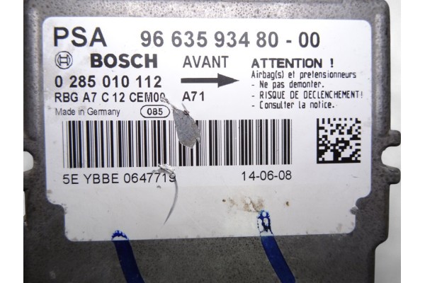 Centralita airbag, Peugeot 207 Confort 2008, 9663593480