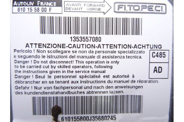 Centralita airbag, Peugeot Bipper Básico 2010, 1353557080