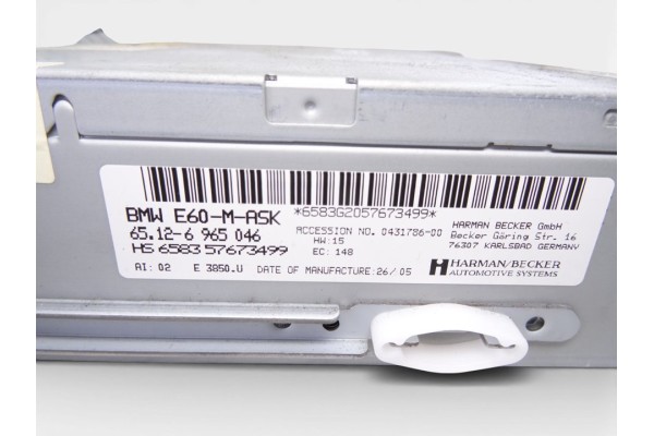 Sistema audio / radio cd, Bmw Serie 5 Berlina (E60) 525xi 2005, 6965046