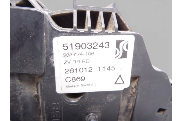 Cerradura puerta trasera derecha, Fiat Iii Punto (199) Easy 2013, 51903243
