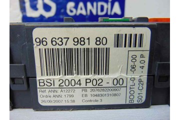 Caja reles / fusibles, Peugeot 308 Confort, 9663798180