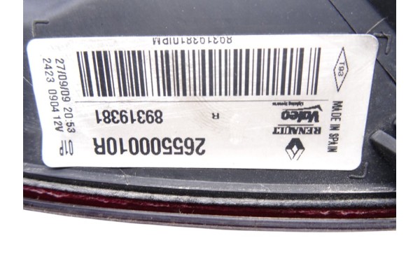 Piloto trasero derecho, Renault Megane Iii Sport Tourer Expression 2009, 265500010R
