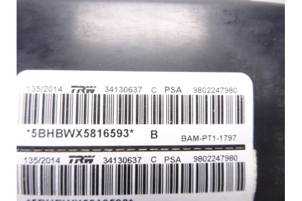 Airbag lateral derecho, Peugeot 208 Style 2014, 9802247980