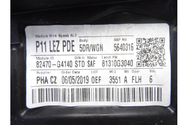 Elevalunas delantero izquierdo, Hyundai I30 (Pd) go!+ 2019, 82470G4140