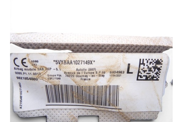Airbag lateral izquierdo, Opel Corsa F Edition 2021, 9821954880