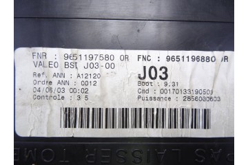 Caja reles / fusibles, Peugeot 307 Break / Sw (S1)(04.2002) Sw 2003, 9651197580