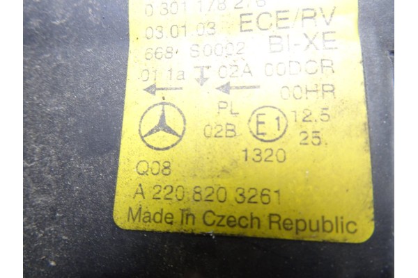 Faro derecho, Mercedes-benz Clase S (Bm 220) Berlina 500 (220.075) 2003, A2208203261