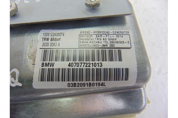 Airbag lateral trasero izquierdo, Bmw Serie 7 (E65/E66) 740d 2007, 30350063A