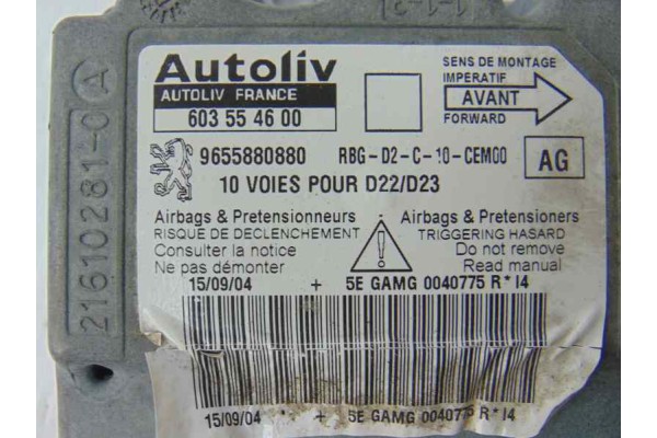 Centralita airbag, Peugeot 407 ST Sport 2004, 9655880880